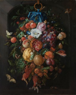 Festoon of Fruit and Flowers, 1660-1670. Creator: Jan Davidsz de Heem.