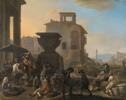 Italian Marketplace with a Quack Dentist, 1651. Creator: Johannes Lingelbach.
