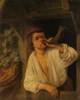 A Baker Sounding his Horn, c.1648. Creator: Adriaen van Ostade.