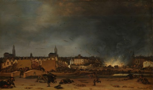 The explosion of the powder magazine in Delft, 12 October 1654, (1654-1660).  Creator: Egbert van der Poel.