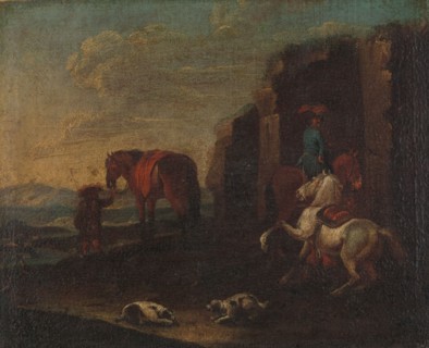 Travellers by a Ruin, c.1700. Creator: Unknown.