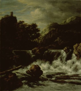 Mountainous Landscape with Waterfall, 1650-1682. Creator: Jacob van Ruisdael.
