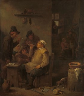 Mason Smoking with Companions in a Tavern, c.1675. Creator: David Teniers II.