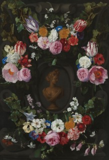 Cartouche Decorated with Swags and Sprays of Flowers, 1665. Creator: Jan Philips van Thielen.