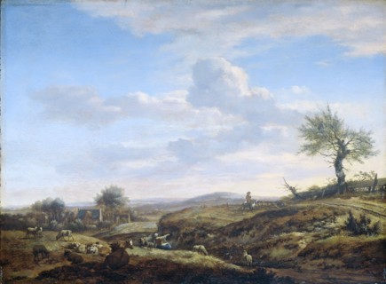 Hilly Landscape with a High Road, 1660-1672. Creator: Adriaen van de Velde.