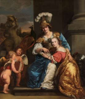 Margarita Trip as Minerva, Instructing her Sister Anna Maria Trip, 1663. Creator: Ferdinand Bol.