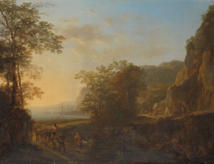 Italian Landscape with a View of a Harbour, c.1645-c.1650. Creator: Jan Dirksz Both.