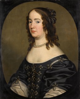 Portrait of Amalia van Solms (1602-75), in or after c.1651. Creator: Workshop of Gerard van Honthorst.