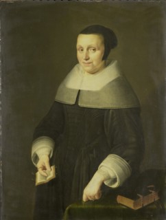 Portrait of a Woman, possibly Elsje van Houweningen, Wife of Willem van Velden, 1656. Creator: Unknown.
