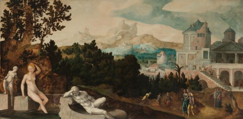 Landscape with Bathsheba, c.1540-c.1545. Creator: Jan van Scorel.