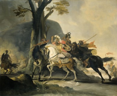 Alexander the Great at the Battle of the Granicus against the Persians, 1737. Creator: Cornelis Troost.