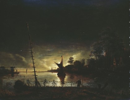 Moonlit Landscape, 1640-1677. Creator: Anthonie van Borssom.
