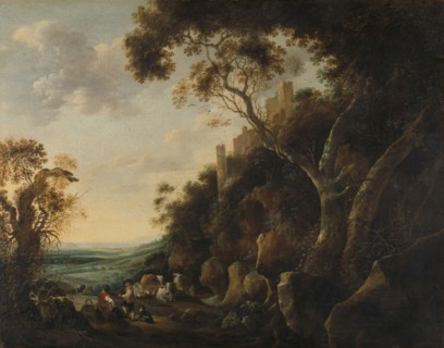 Landscape with Herdsmen, 1652. Creator: Gysbert Gillisz. de Hondecoeter.