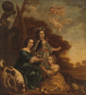 Portrait of Geertruyt, Margriet and Anna Delff, the Artist's Daughters (Portrait of three..., 1660. Creator: Jacob Willemsz. Delff the Younger.