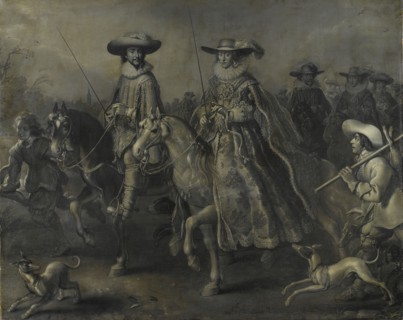 Friedrich V (1596-1632), Elector of the Palatinate, King of Bohemia, and his Wife..., 1626-1628. Creator: Adriaen van de Venne.