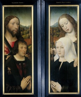 Two Wings of a Triptych with the Donor, Thomas Isaacq, accompanied by Saint Thomas..., c.1505-c.1510 Creator: Master of the Legend of the Magdalen.