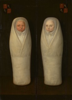 Portrait of Swaddled Twins: The Early-Deceased Children of Jacob de Graeff and Aeltge Boelens, c1617 Creator: Unknown.