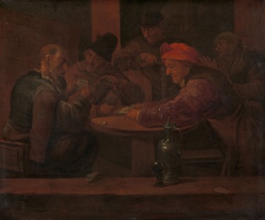 Men Playing Cards in a Tavern, c.1660-c.1680. Creator: Daniel Boone.