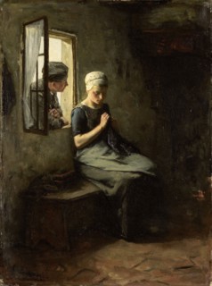 Fisherman courting, 1880.  Creator: Albert Neuhuys.