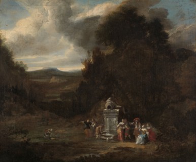 Elegant Company at an Antique Fountain in a Glade, c.1660-c.1670. Creator: Anon.