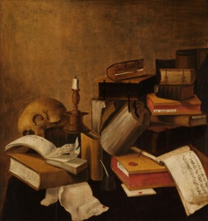 Vanitas Still Life with Books, 1633. Creator: Anon.