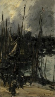 Harbour view in Dunkerque (or Dieppe?), 1880-1900. Creator: Antoine Vollon.