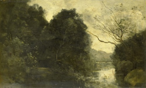 Pond in the Woods, 1840-1875. Creator: Jean-Baptiste-Camille Corot.