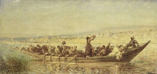 Moorish oarsmen at Constantinople, 1840-1900. Creator: Felix Francois Georges Philibert Ziem.