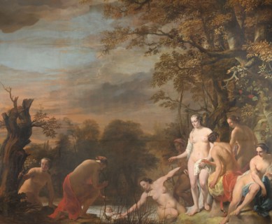 Pharoah's Daughter Discovers Moses in the Rush Basket, 1660-1663. Creator: Ferdinand Bol.