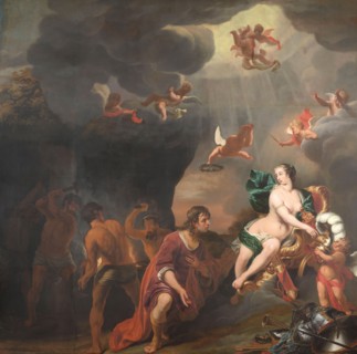 Aeneas Receiving a New Set of Armour from Venus, 1660-1663. Creator: Ferdinand Bol.