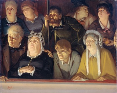 Theatre audience, 1840-1886.  Creator: Hippolyte Michaud.