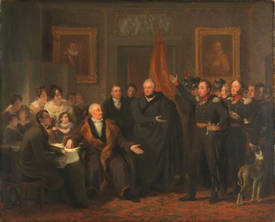 Triumvirate Assuming Power in the Name of the Prince of Orange, 21 November 1813, c.1828. Creator: Jan Willem Pieneman.