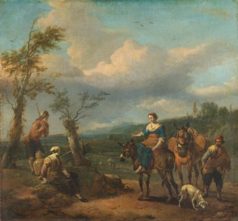 Italian Landscape with Figures, 1650-1674. Creator: Johannes Lingelbach.