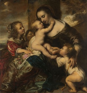 Portrait of a woman with four children, depicted as Caritas, 1650-1678. Creator: Jurgen Ovens.