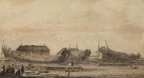 The Shipyard of the Amsterdam Admiralty, 1655-1660. Creator: Ludolf Bakhuizen.