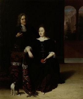 Portrait of a Woman and a Man in an Interior, 1694. Creator: Mathijs Wulfraet.