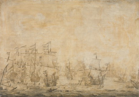 Battle between the Dutch and Swedish Fleets, in the Sound, 8 November 1658, 1658-1693. Creator: Willem van de Velde I.