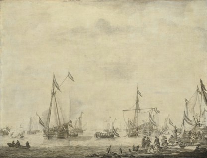 Royal Yacht and State Yacht Sail from Moerdijk with Charles II, King of England, on board, 1660, 166 Creator: Willem van de Velde I.