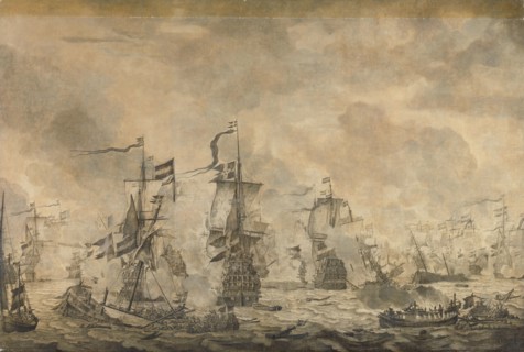 Battle between the Dutch and Swedish Fleets, in the Sound, 8 November 1658, 1665. Creator: Willem van de Velde I.