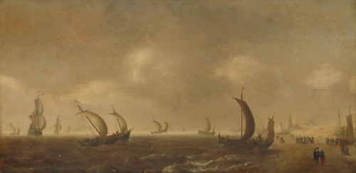 Seascape off Scheveningen Beach, c.1629. Creator: Willem Van Diest.