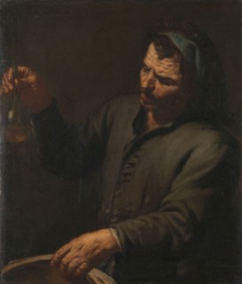 Man with Urine Bottle in his Hand, c.1650-c.1674. Creator: Antonio Zanchi.