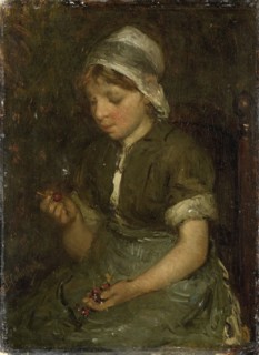 Girl with Cherries, c.1860-c.1914. Creator: Bernardus Johannes Blommers.