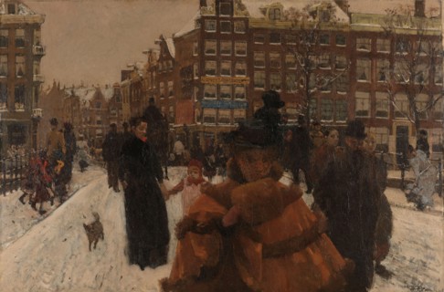 The Singel Bridge at the Paleisstraat in Amsterdam, 1898. Creator: George Hendrik Breitner.