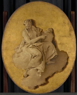 Allegorical Figure of a Woman with a Shield or a Mirror (Prudence?), c.1740-1750. Creator: Giovanni Battista Tiepolo.
