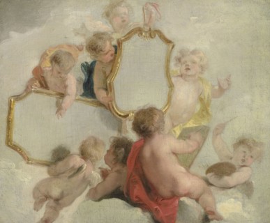 Putti with Mirrors, 1725-1744. Creator: Jacob de Wit.