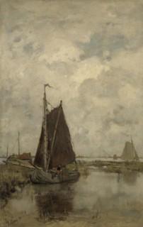 Ships in Dull Weather, 1877. Creator: Jacob Henricus Maris.