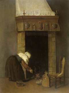 Woman at the Hearth, 1654-1662. Creator: Jacobus Vrel.