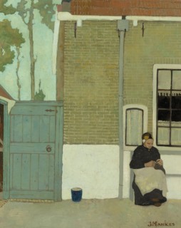 Woman in front of her house, 1914.  Creator: Jan Mankes.