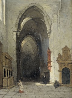Interior of the Dom in Trier, 1870-1880. Creator: Johannes Bosboom.