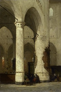 Interior of the 'Hooglandse' Church, Leiden, c.1840-c.1891. Creator: Johannes Bosboom.